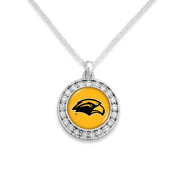 Southern Mississippi Golden Eagles Kenzie Round Crystal Charm Necklace
