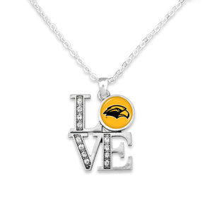 Southern Mississippi Golden Eagles LOVE Necklace