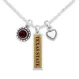 Texas State Bobcats Triple Charm Necklace