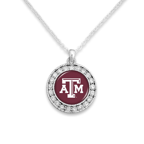 Texas A&M Aggies Kenzie Round Crystal Charm Necklace
