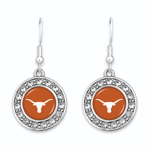 Texas Longhorns Abby Girl Round Crystal Earrings