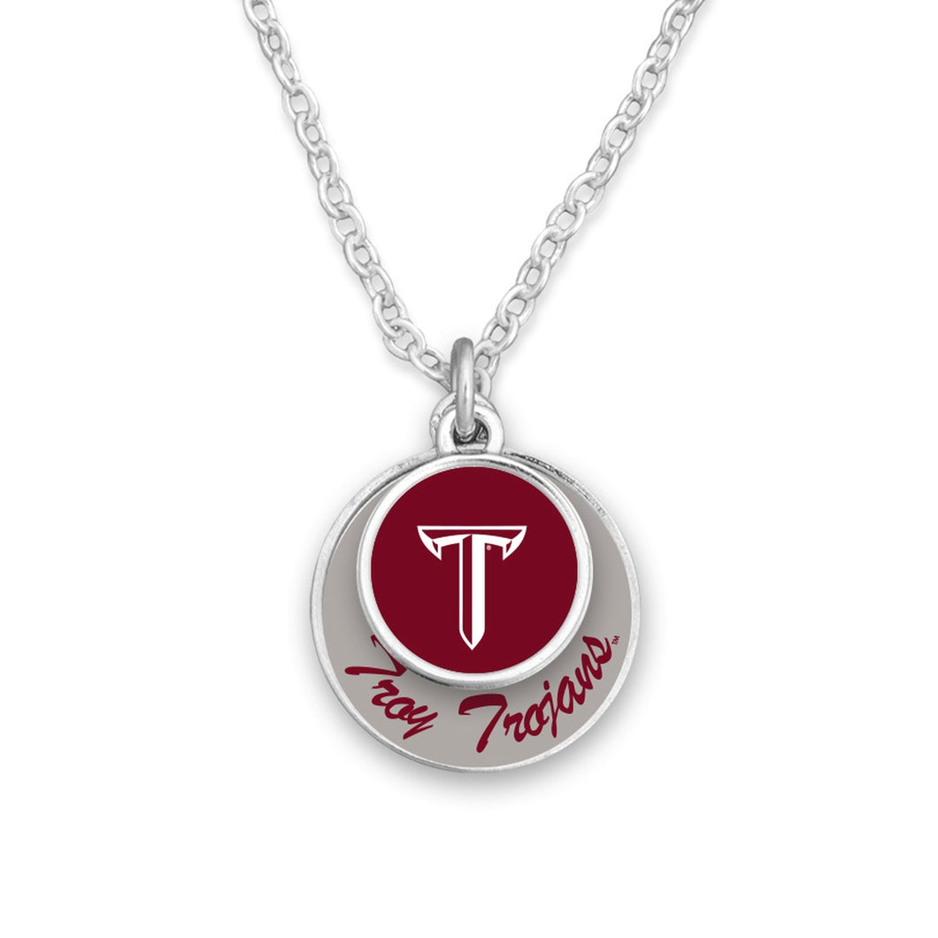 Troy Trojans Stacked Disk Necklace