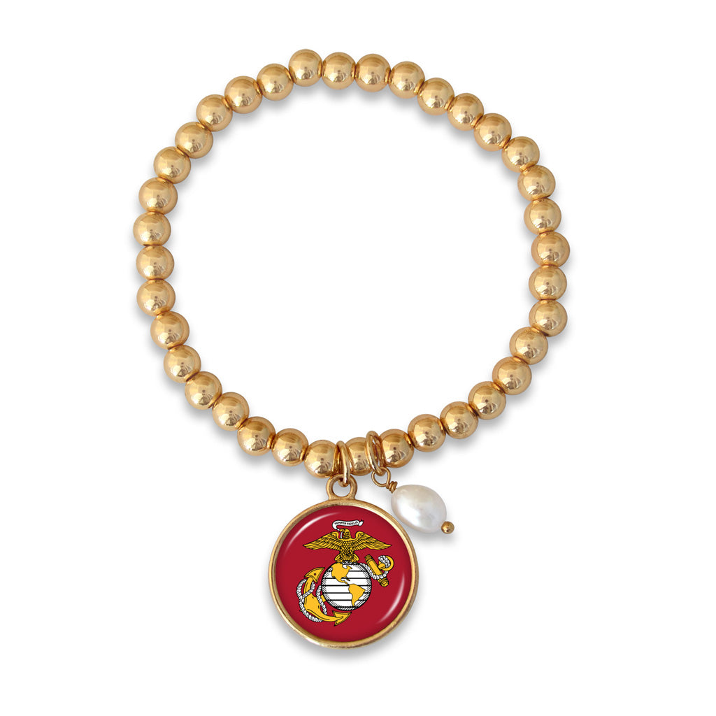 U.S. Army Marines Bracelet with Pearls