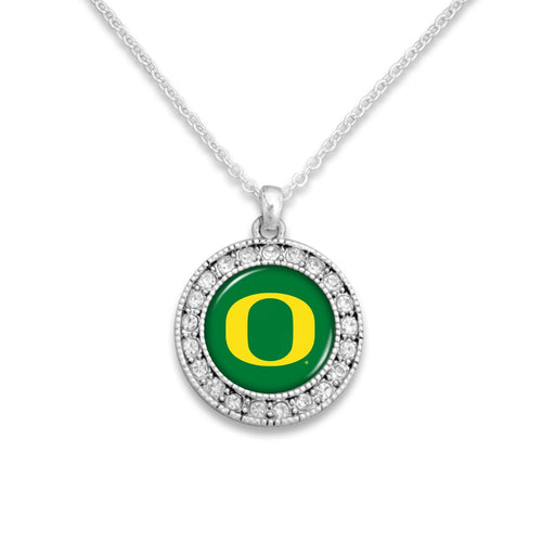 Oregon Ducks Kenzie Round Crystal Charm Necklace