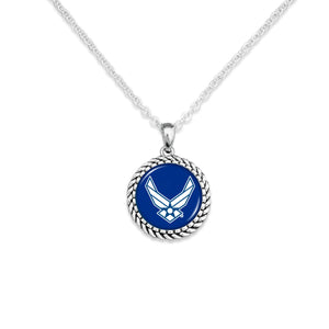 U.S. Air Force Rope Edge Charm Necklace