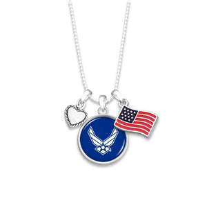 U.S. Air Force Flag Accent Charm Necklace