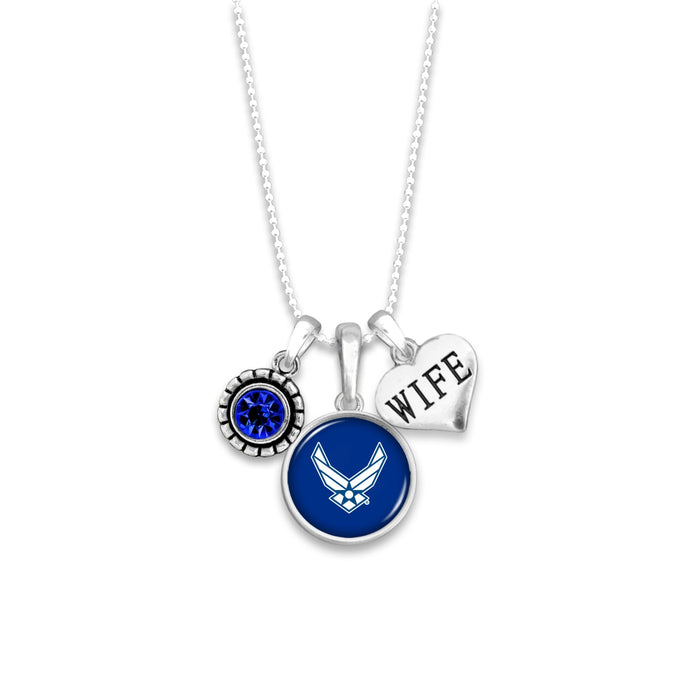 U.S. Air Force Triple Charm Necklace for Wife