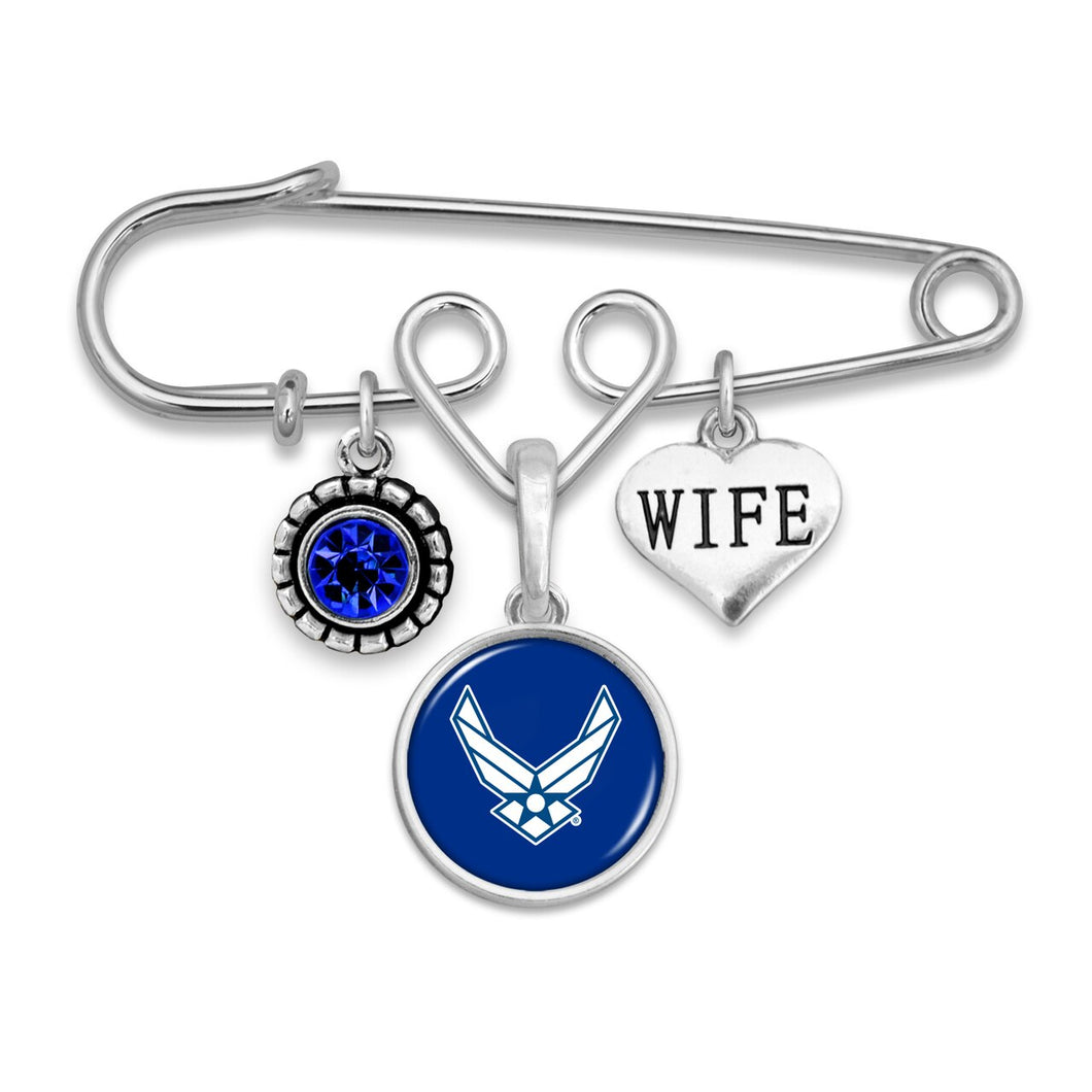 U.S. Air Force Wife Accent Charm Brooch