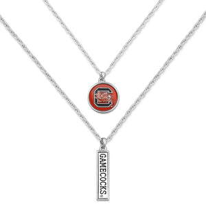 South Carolina Gamecocks Double Down Necklace