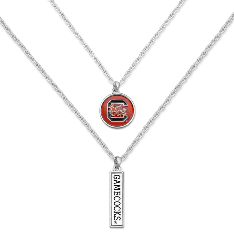 South Carolina Gamecocks Double Down Necklace