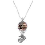 U.S. Marines Home of the Brave (Boots) with Silver Logo Car Charm