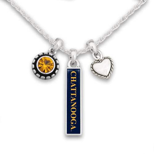 Chattanooga (Tennessee) Mocs Triple Charm Necklace