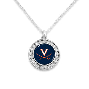 Virginia Cavaliers Kenzie Round Crystal Charm Necklace