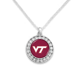Virginia Tech Hokies Kenzie Round Crystal Charm Necklace