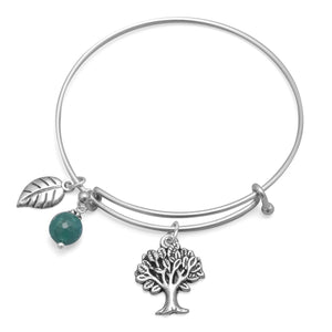 Tree Charm Fashion Expandable Bangle Bracelet