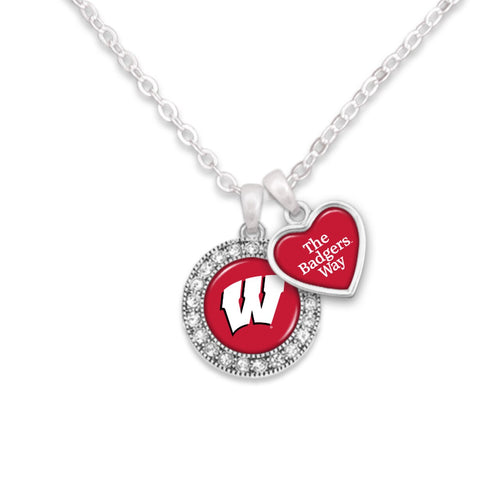 Wisconsin Badgers Spirit Slogan Necklace