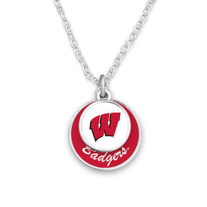 Wisconsin Badgers Stacked Disk Necklace