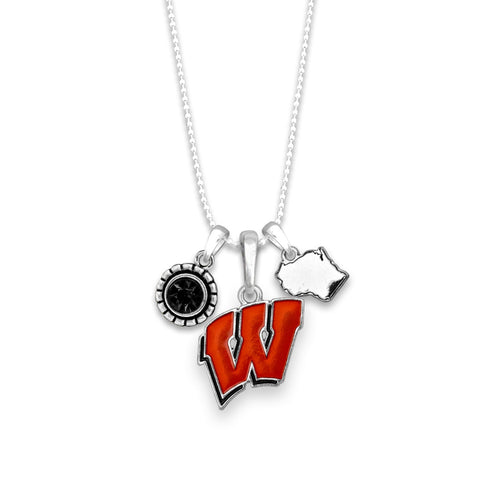 Wisconsin Badgers Home Sweet School Necklace
