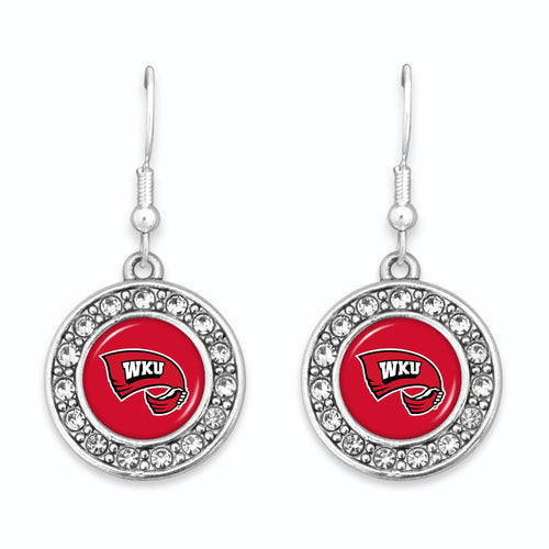 Western Kentucky Hilltoppers Abby Round Crystal Earrings