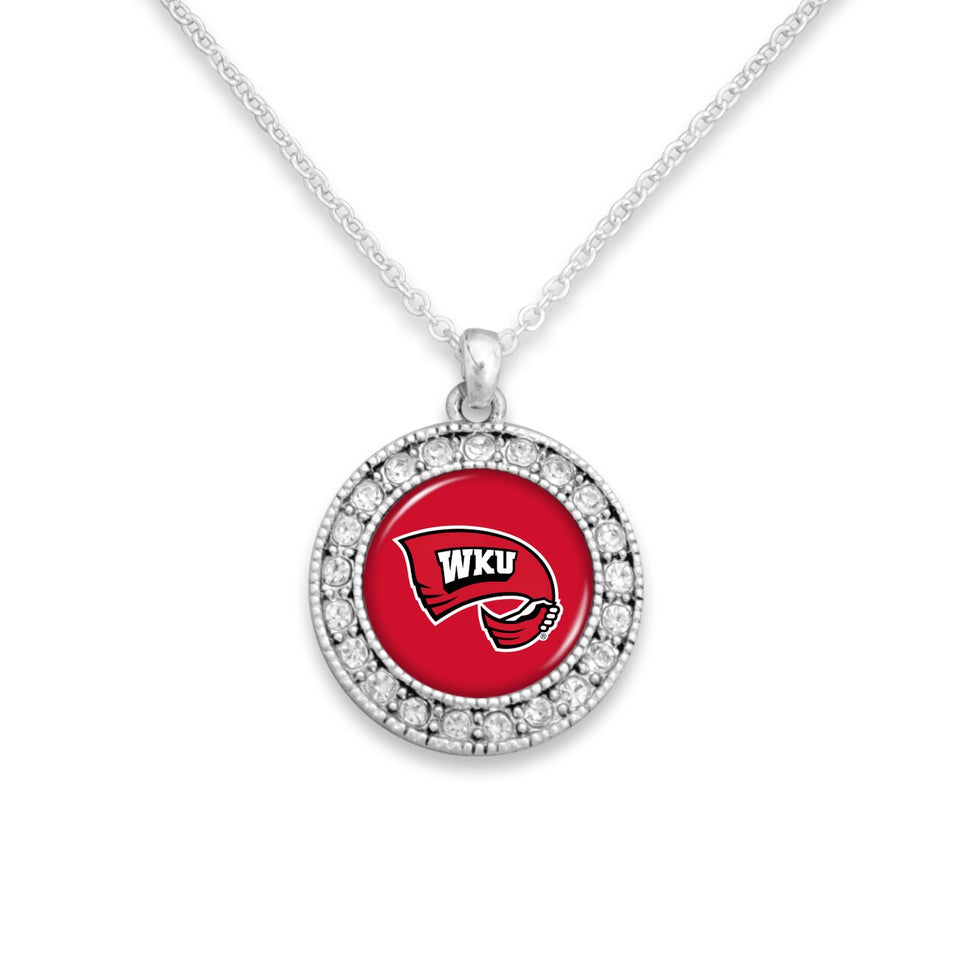 Western Kentucky Hilltoppers Kenzie Round Crystal Charm Necklace