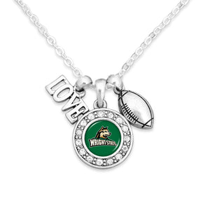 Wright State Raiders Football, Love and Logo Necklace