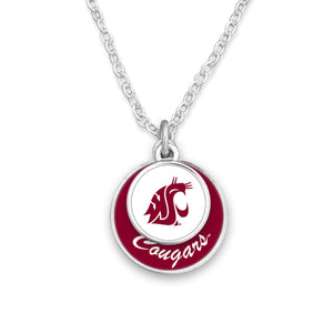 Washington State Cougars Stacked Disk Necklace