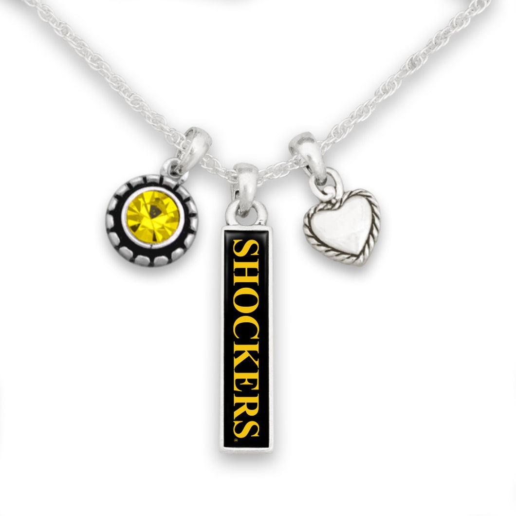 Wichita State Shockers Triple Charm Necklace