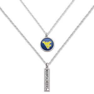 West Virginia Mountaineers Double Down Necklace