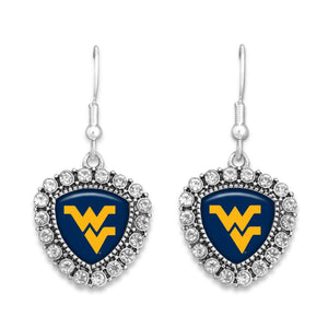 West Virginia Mountaineers Brooke Crystal Earrings