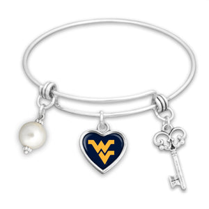 West Virginia Mountaineers Pearl Bracelet