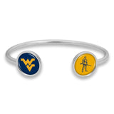 West Virginia Mountaineers Duo Dome Cuff Bracelet