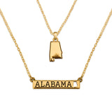 Alabama State Pride ''Gold Double Down State'' Necklace