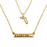 Florida State Pride ''Gold Double Down State'' Necklace