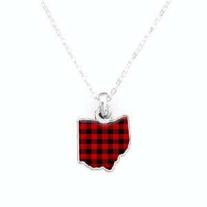 Ohio State Pride ''Flag Pattern State'' Necklace