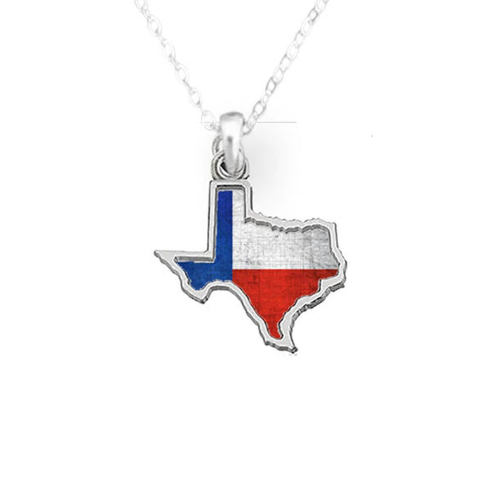 Texas State Pride ''Flag Pattern State'' Necklace