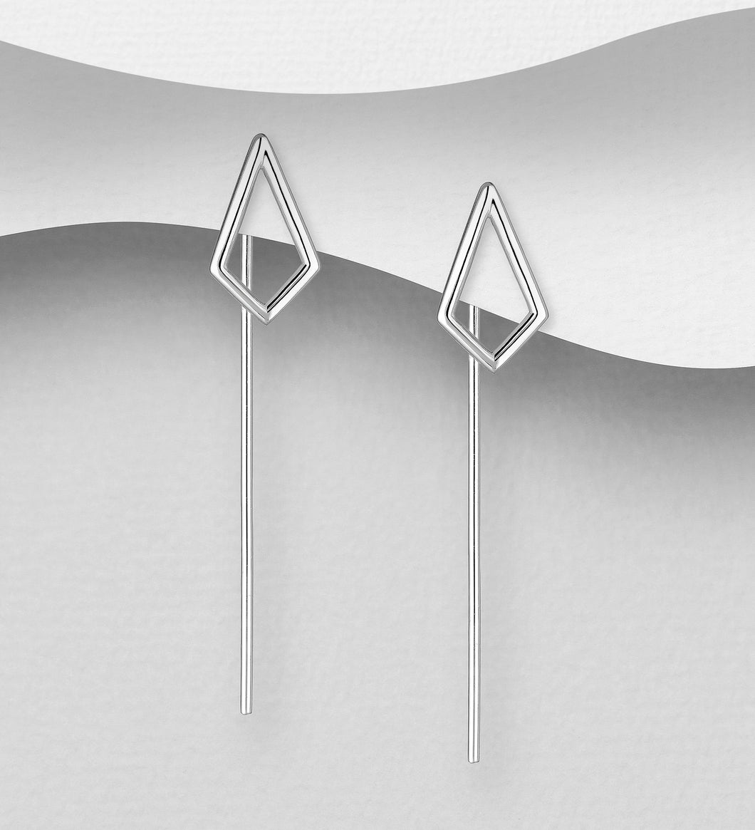 Sterling Silver Kite Hook Earrings