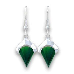 Emerald Charm 925 Sterling Silver Drop Earrings