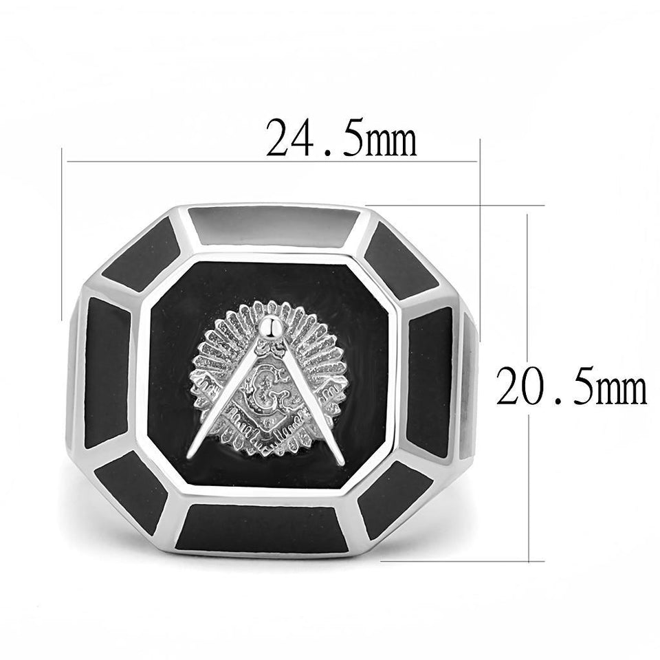 High Polished Free and Accepted Mason Stainless Steel Biker Ring