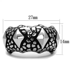 High Polished Rocky Style Stainless Steel Biker Ring