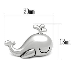 High Polished Stainless Silver Dolphin Charm Stud Earring