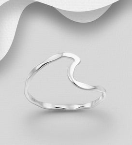 Sterling Silver Wave Effects Design Ring