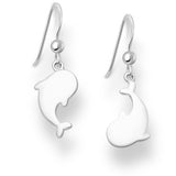 Sterling Silver Whale Hook Design Earrings